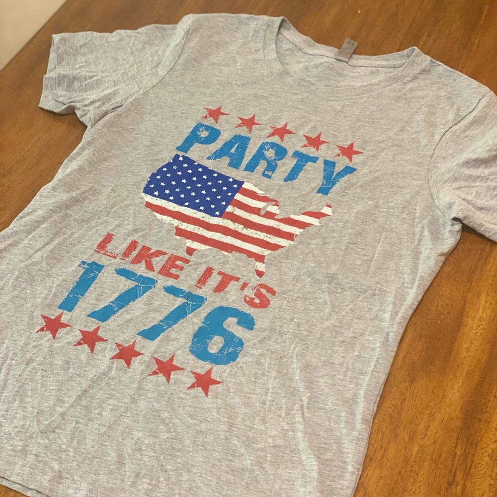 Merica Supply Co Party Like Its 1776 T-Shirt XL Womens Patriotic Graphic Tee NWT